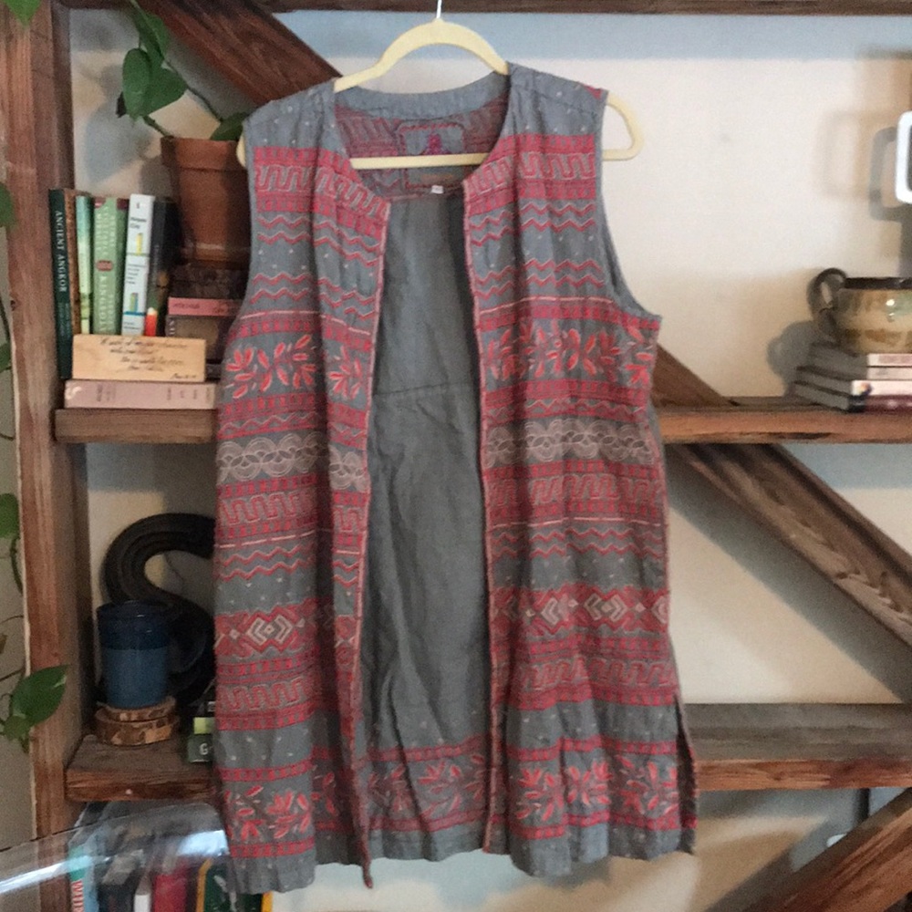 JOHNNY WAS linen vest